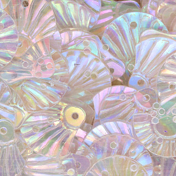 12mm Iridescent Shell Clear 100 Grams