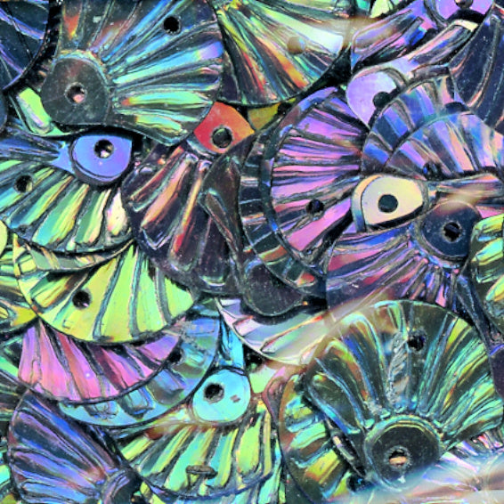 12mm Iridescent Shell Black 100 Grams