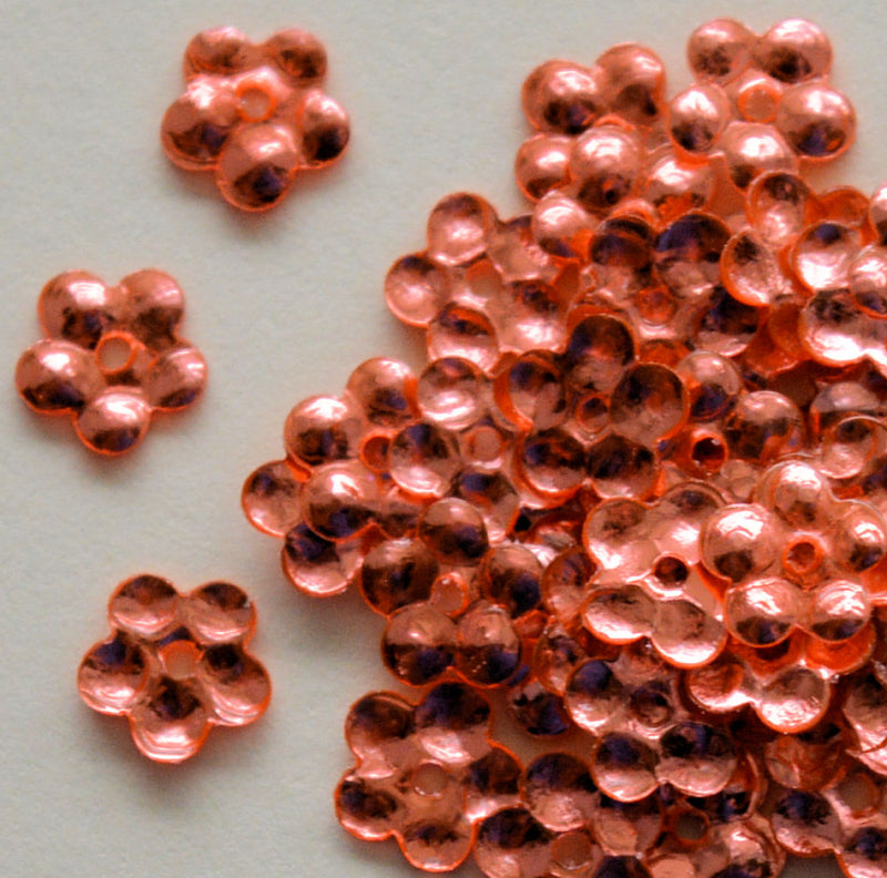 5mm Metallic Flower Peach 100 Grams