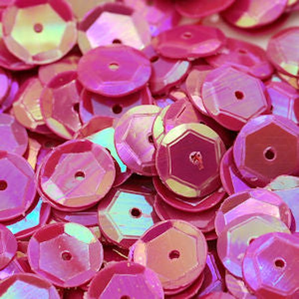 6mm Slightly Cupped Opaque Iridescent Berry
