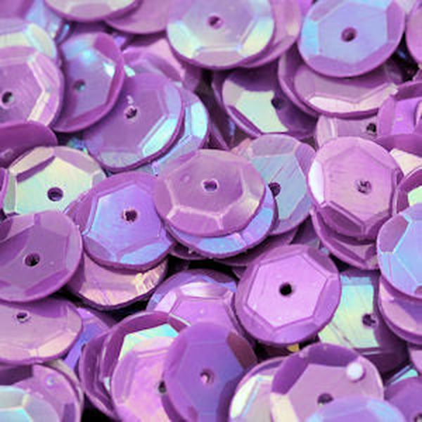 6mm Slightly Cupped Opaque Iridescent Orchid