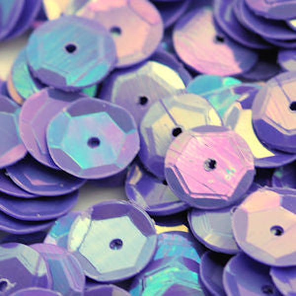6mm Slightly Cupped Opaque Iridescent Periwinkle