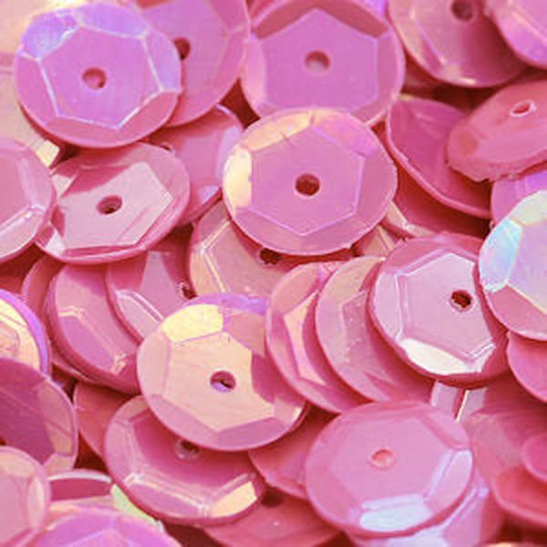 6mm Slightly Cupped Opaque Iridescent Mambo Melon 100 Grams