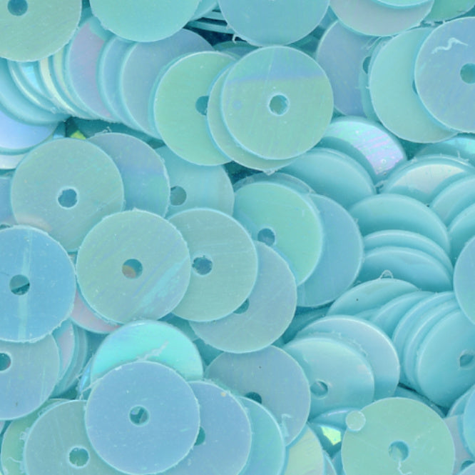 6mm Flat Opaque Iridescent Light Turquoise