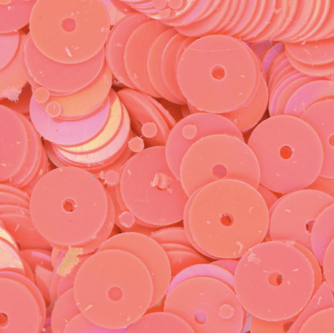 6mm Flat Opaque Iridescent Melon