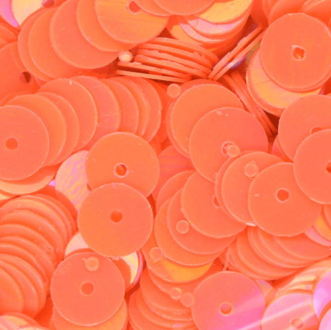 6mm Flat Opaque Iridescent Orange