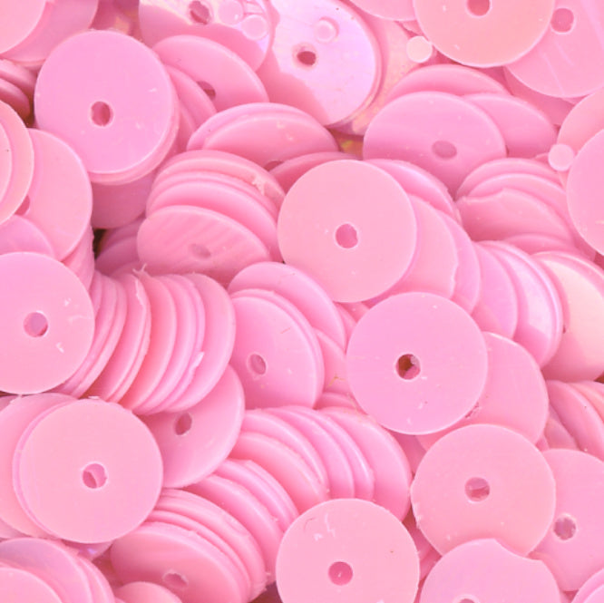 6mm Flat Opaque Iridescent Pink