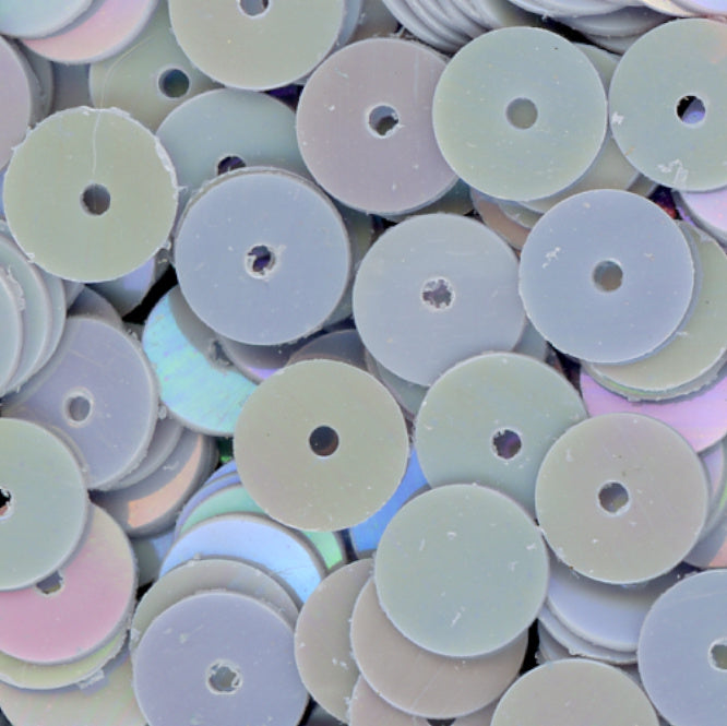 6mm Flat Opaque Iridescent Light Gray