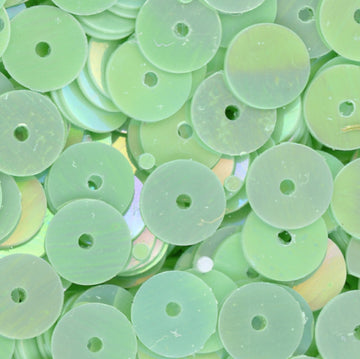 6mm Flat Opaque Iridescent Lt Leaf Green 50 Grams