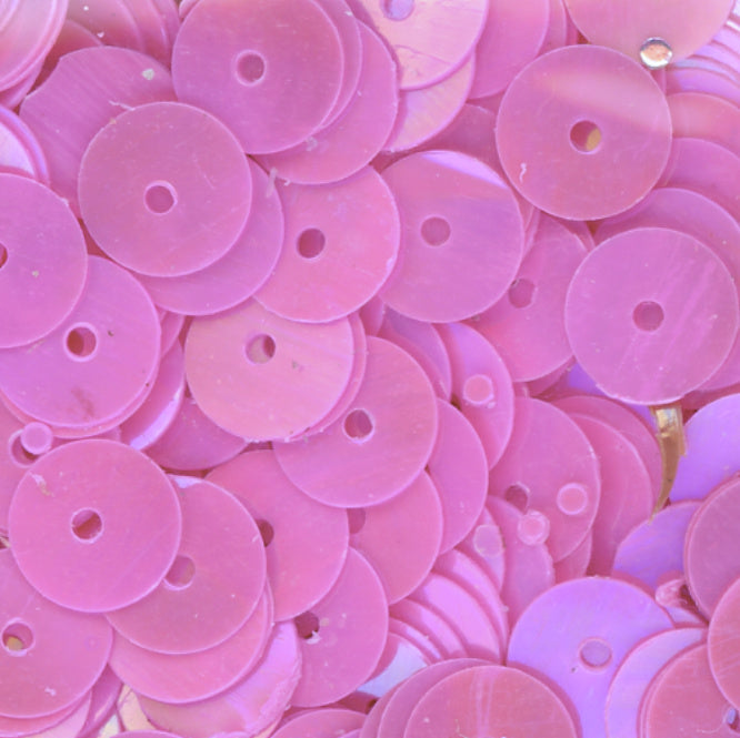 6mm Flat Opaque Iridescent Med Pink Orchid 100 Grams