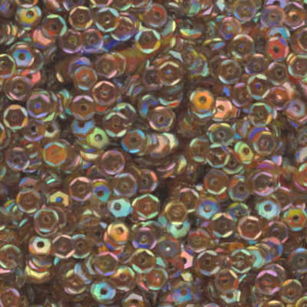 4mm Slightly Cupped Iridescent Dark Brown