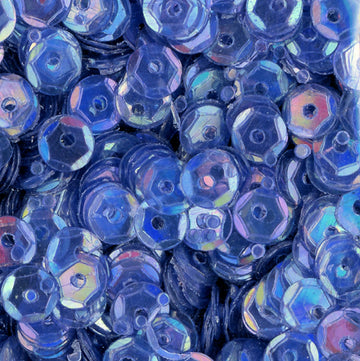4mm Slightly Cupped Iridescent Medium Blue