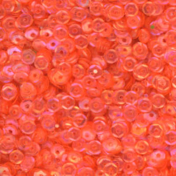 4mm Slightly Cupped Iridescent Orange