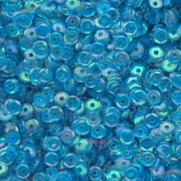 4mm Slightly Cupped Iridescent Dk Ocean Blue Green