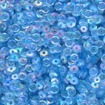 4mm Slightly Cupped Iridescent Lt Duck Wing Blue