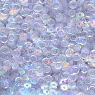 4mm Slightly Cupped Iridescent Pale Cornflower Blue
