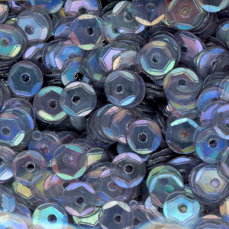 4mm Slightly Cupped Iridescent Gray