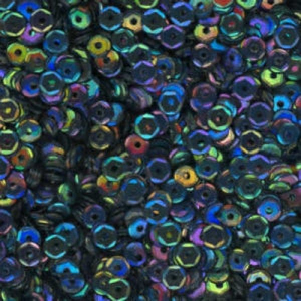 4mm Slightly Cupped Iridescent Black