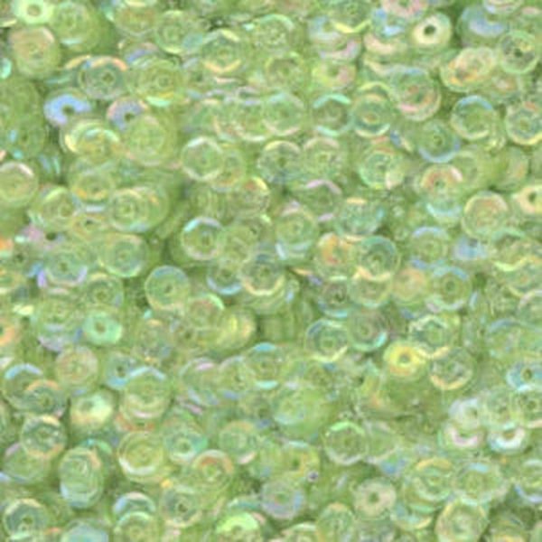 4mm Slightly Cupped Iridescent Light Chartreuse 100 Grams