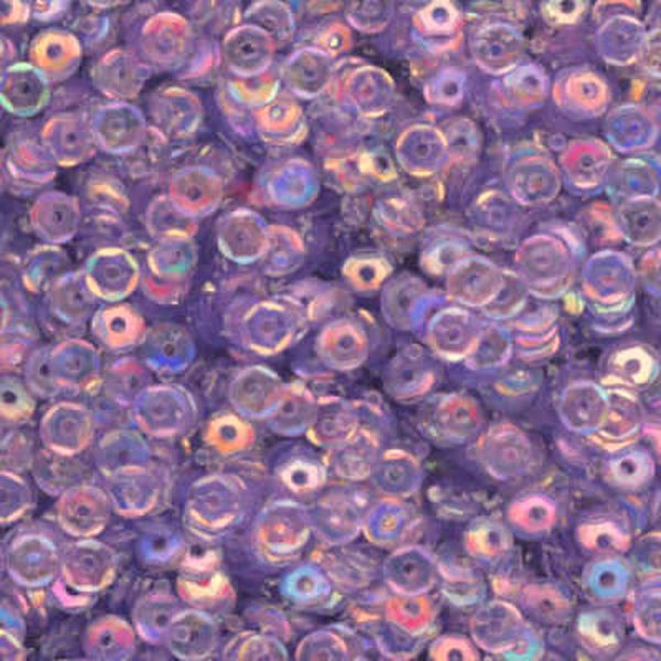 4mm Slightly Cupped Iridescent Light Purple 50 Grams - Cartwright's Sequins