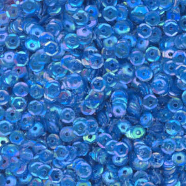 4mm Slightly Cupped Iridescent Duck Wing Blue 100 Grams