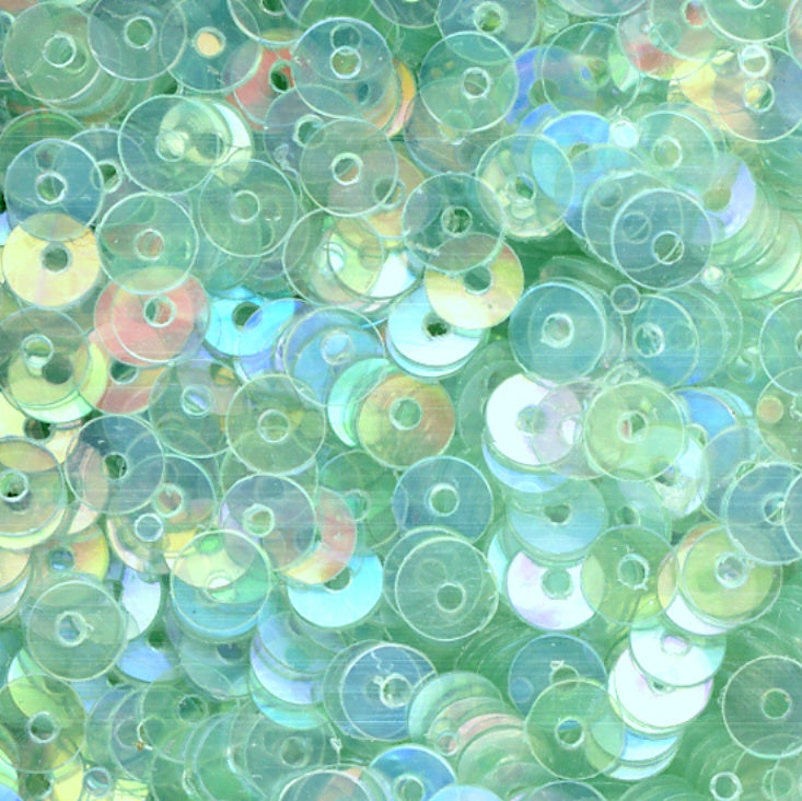 4mm Flat Iridescent Light Aqua