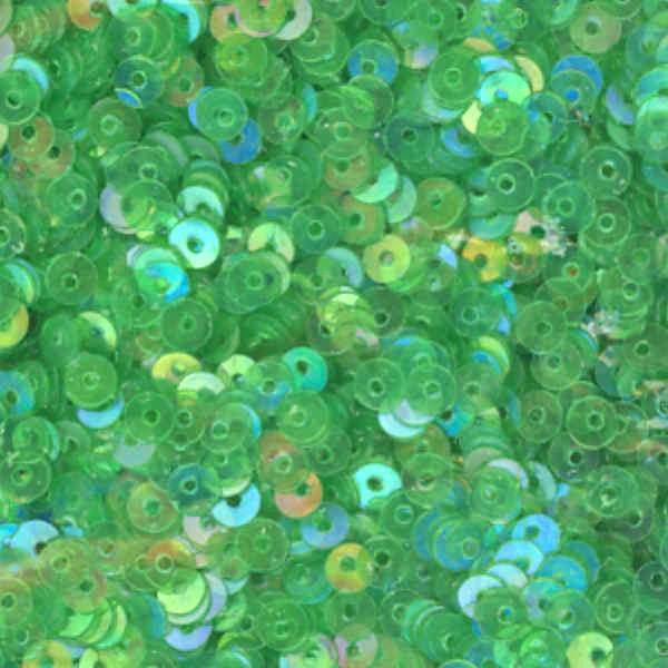 4mm Flat Iridescent Green Apple 100 Grams