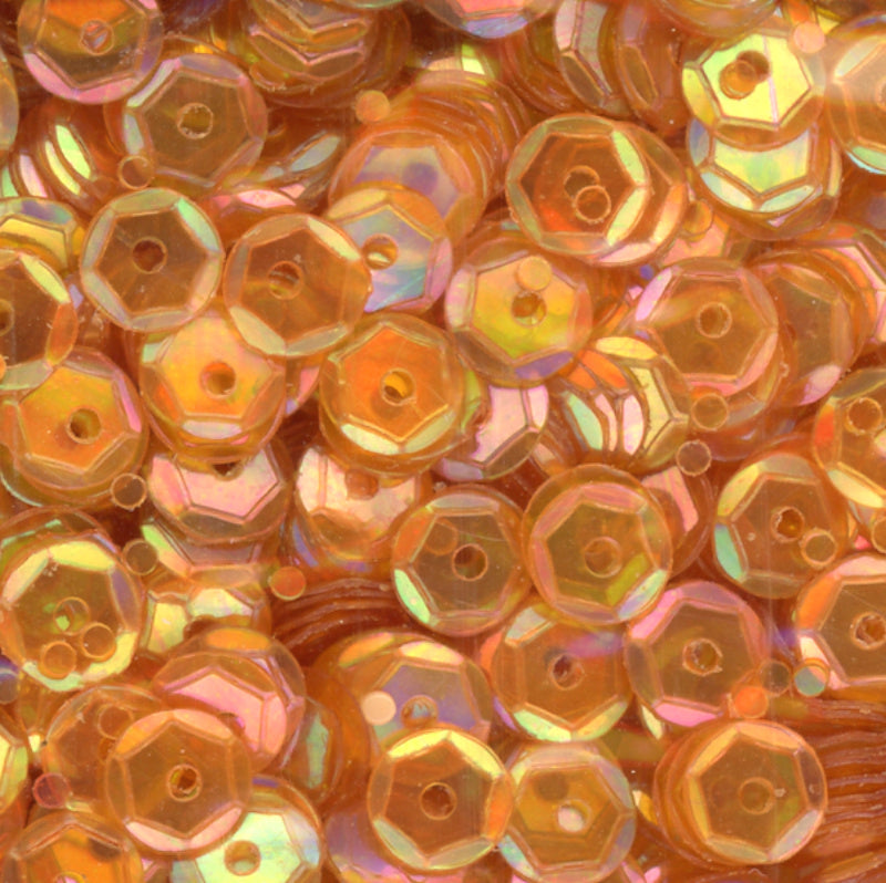 5mm Slightly Cupped Iridescent Autumn Sunset
