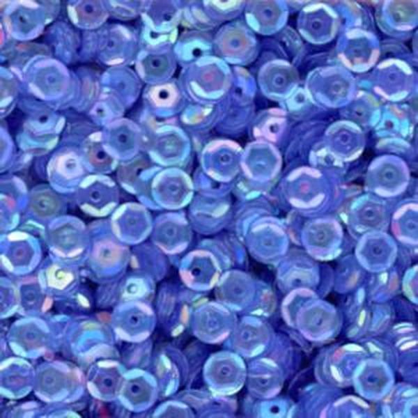 5mm Slightly Cupped Iridescent Cornflower Blue