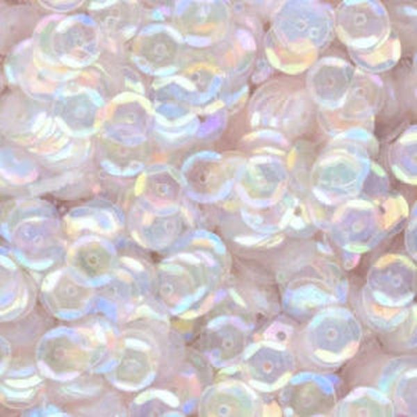 5mm Slightly Cupped Iridescent Clear