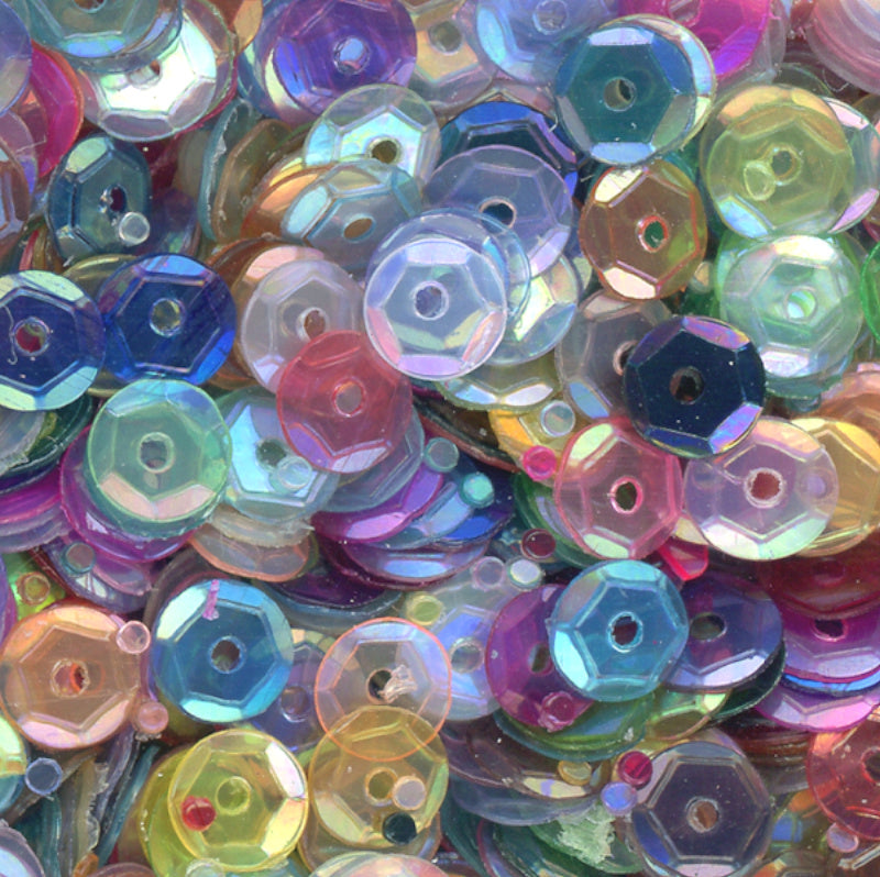 5mm Slightly Cupped Iridescent Mix