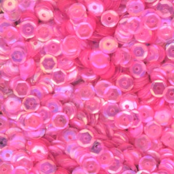 5mm Slightly Cupped Iridescent Dark Pink 100 Grams