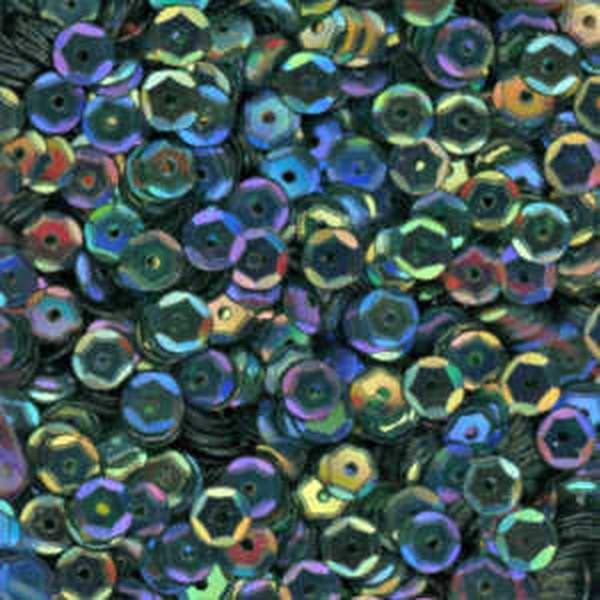 5mm Slightly Cupped Iridescent Emerald Green 50 Grams