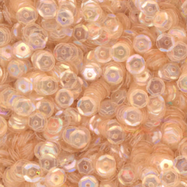 5mm Slightly Cupped Iridescent Ivory Peach 50 Grams
