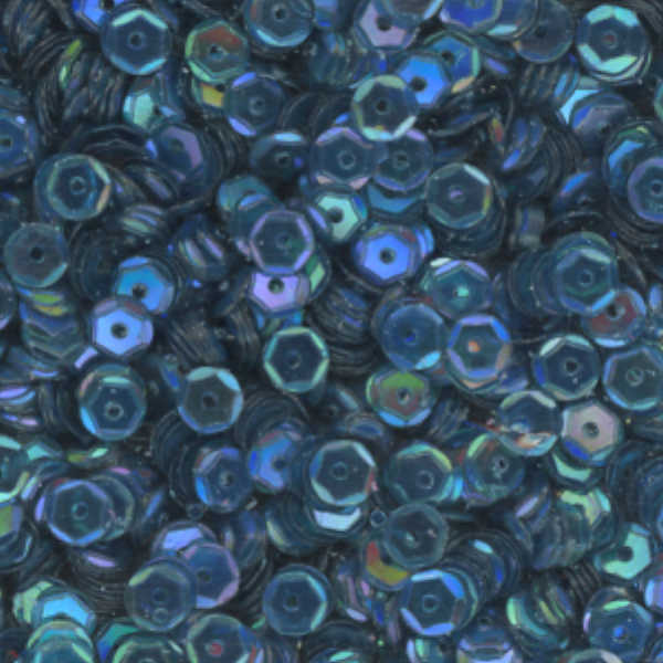 5mm Slightly Cupped Iridescent Wild Peacock 50 Grams