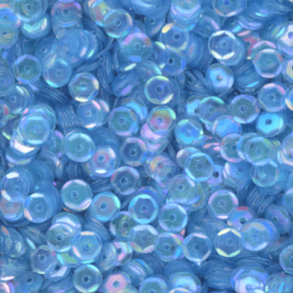 5mm Slightly Cupped Iridescent Lt Duck Wing Blue 50 Grams