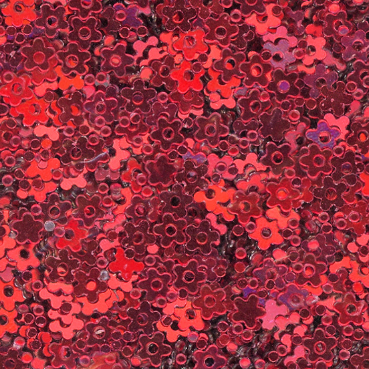 3mm Metallic Flower Red