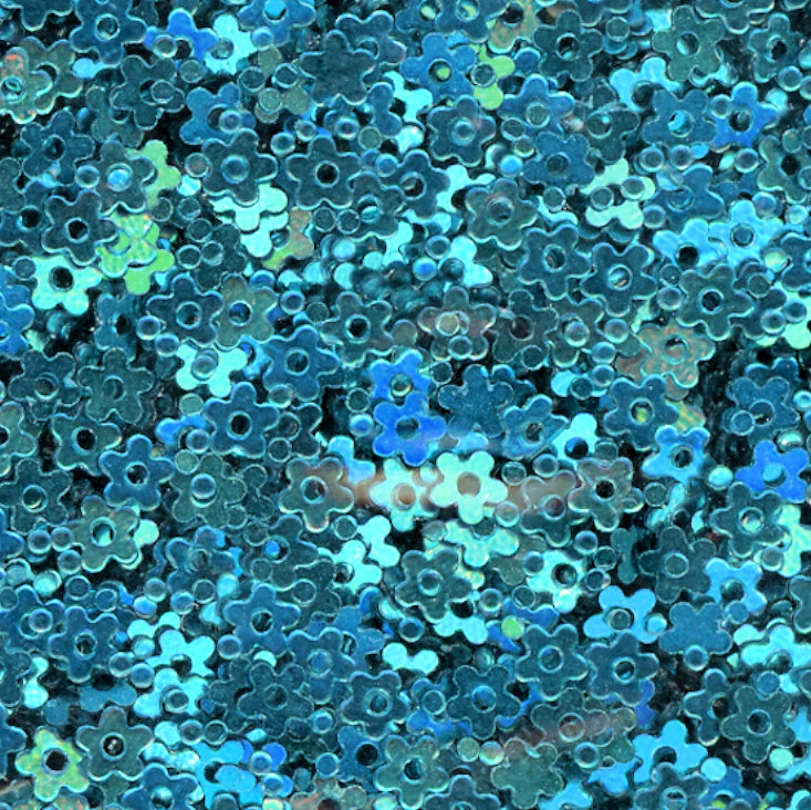 3mm Metallic Flower Turquoise