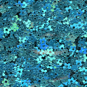 3mm Metallic Flower Turquoise