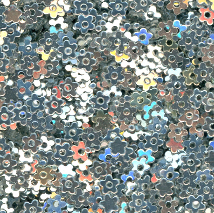 3mm Metallic Flower Silver