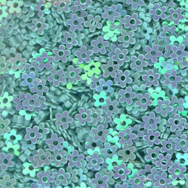 3mm Opaque Flower Robin's Egg Blue