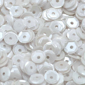 4mm Slightly Cupped Opaque White Glossy (no iridescence)