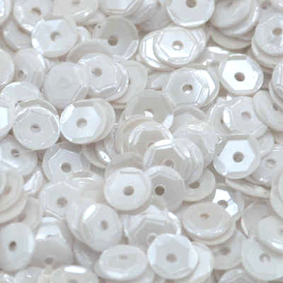 4mm Slightly Cupped Opaque White Glossy (no iridescence)