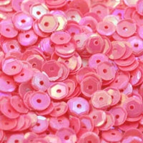 4mm Slightly Cupped Opaque Iridescent Mambo Melon