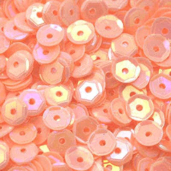 4mm Slightly Cupped Opaque Iridescent Pale Peach