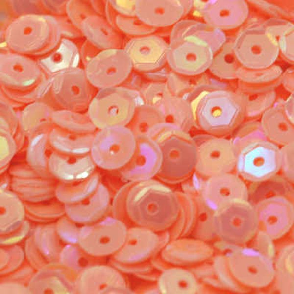 4mm Slightly Cupped Opaque Iridescent Peach