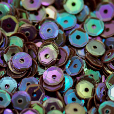 4mm Slightly Cupped Opaque Iridescent Espresso