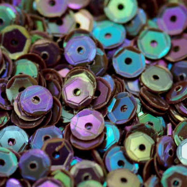 4mm Slightly Cupped Opaque Iridescent Espresso