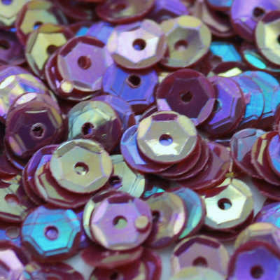 4mm Slightly Cupped Opaque Iridescent Burgundy Brown