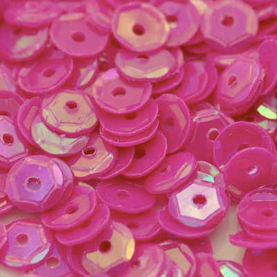 4mm Slightly Cupped Opaque Iridescent Dark Pink Orchid